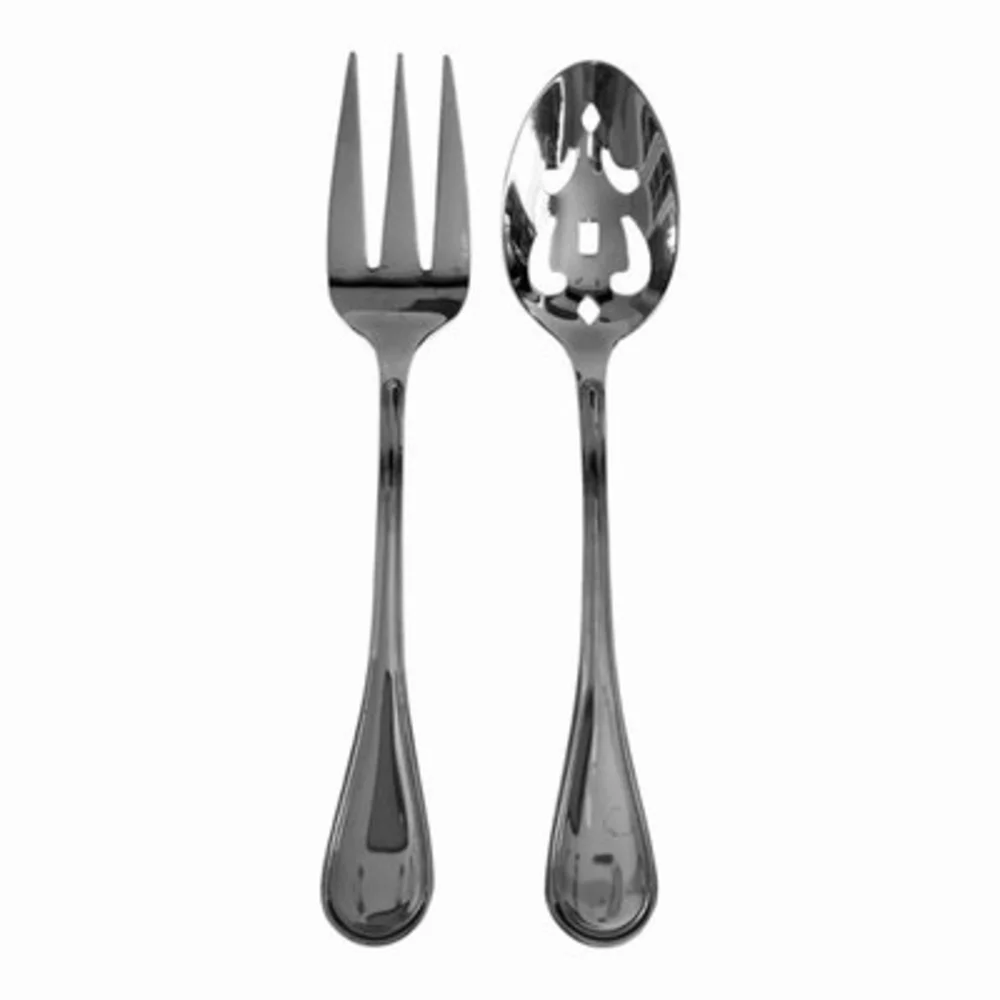 Vintage Cambridge 2-Piece Stainless Steel Serving Set Fork Slotted Spoon VG